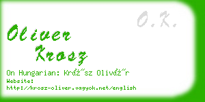 oliver krosz business card